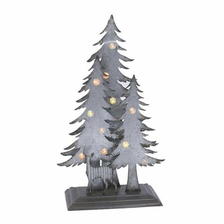 THE GERSON COMPANIES Gerson  3-D Forest Scene Indoor Christmas Decor - Gray, 8PK 9070203